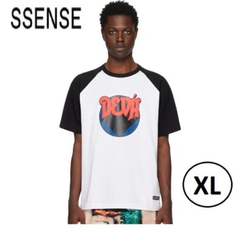 Deva States, Men's Crew neck graphic printed T-Shirt-White & Black. Size:XL. NWT